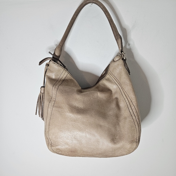 J. Crew Everyday Hobo Bag Camel Leather Slouchy Tassels - Picture 1 of 10
